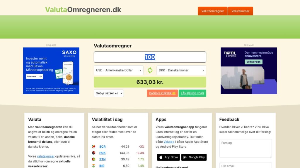 Valutaomregneren.dk