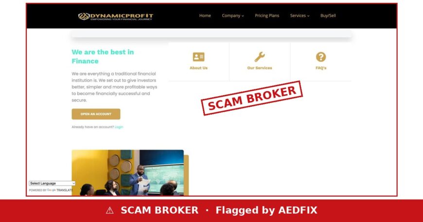 DynamicProfitsfx website — flagged by AEDFIX