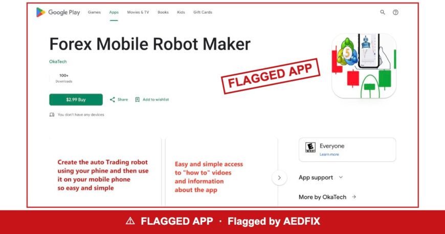Forex Mobile Robot Maker — flagged