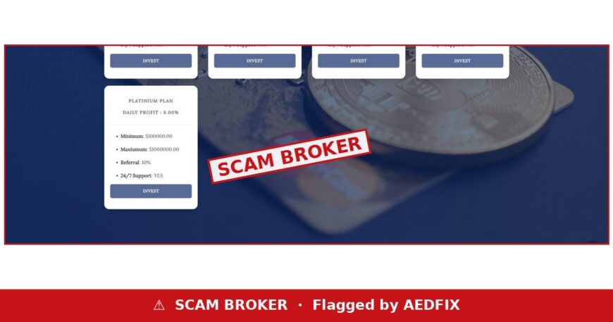 Generation Invest Group flagged as a scam broker by AEDFIX