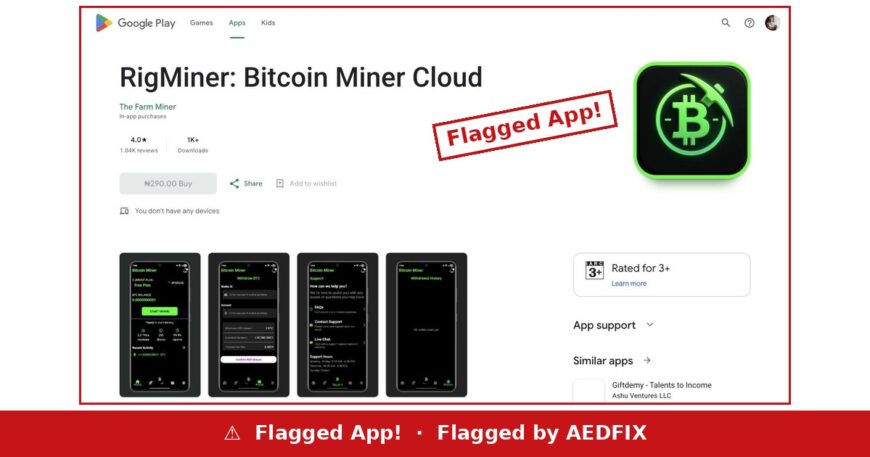 RigMiner — flagged app