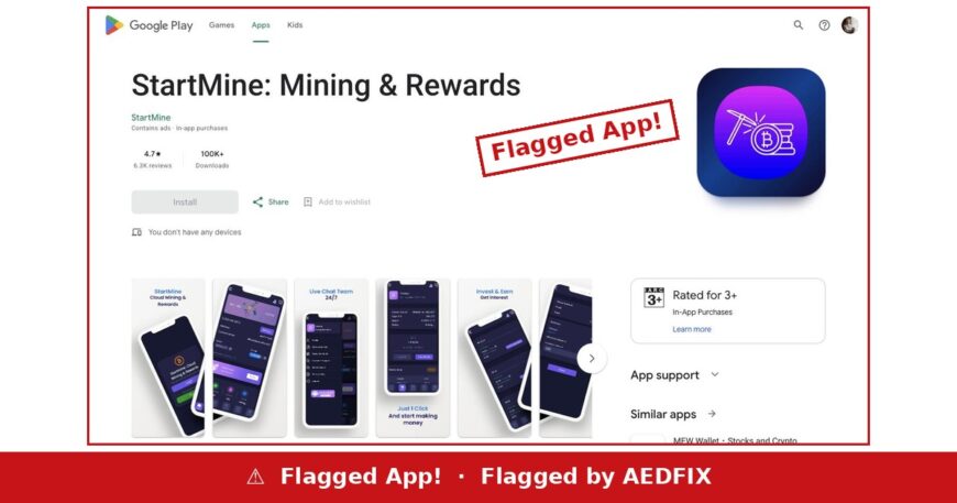 StartMine — flagged app