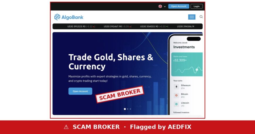 Algo Bank scam broker warning
