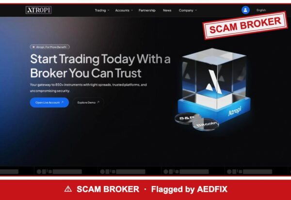 Atropi — flagged scam broker