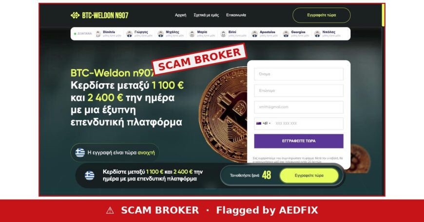 BTC-Weldon n907 scam broker warning