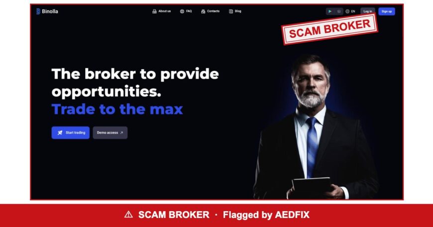 Binolla — flagged scam broker