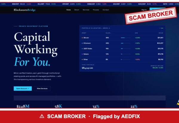 Blockassetsbridge — flagged scam broker