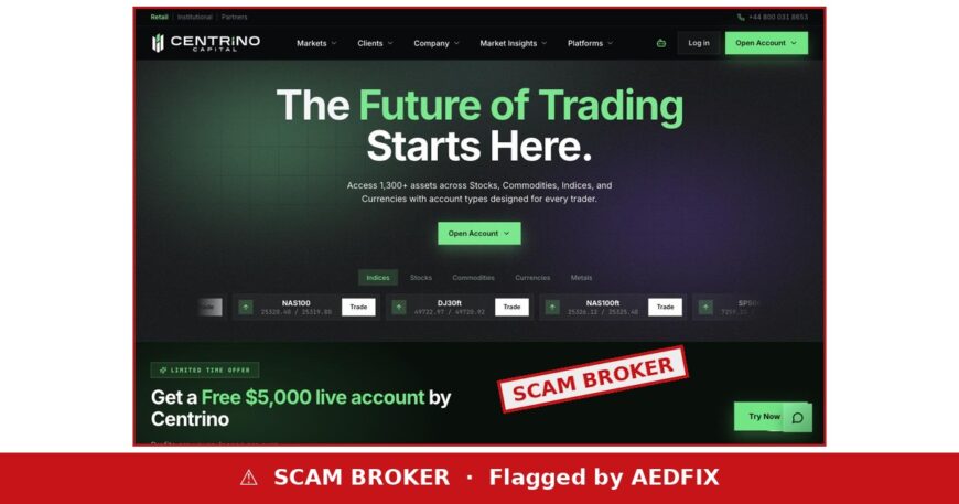 Centrino Capital scam broker warning