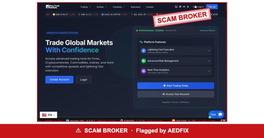 Easy Trade Markets — flagged scam broker