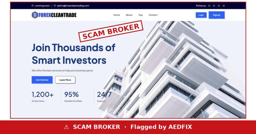Forexcleantrading flagged as scam broker