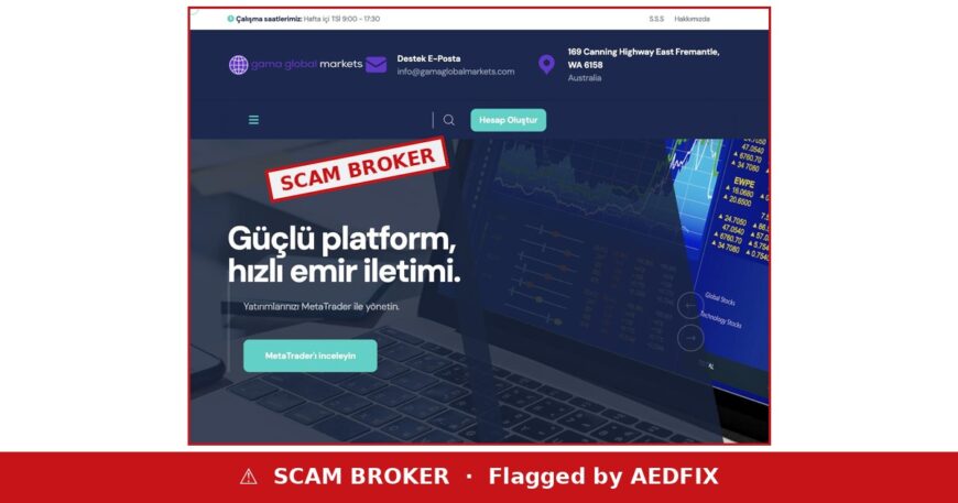 Gama Global Markets scam broker warning