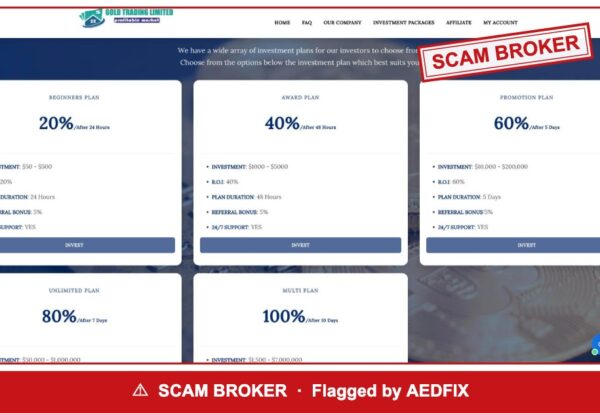 Gold Trading Limited — flagged scam broker