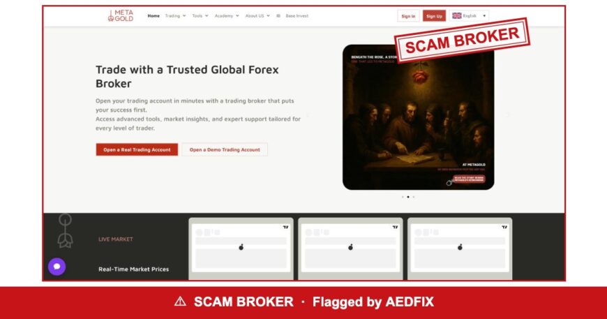 MetaGold — flagged scam broker