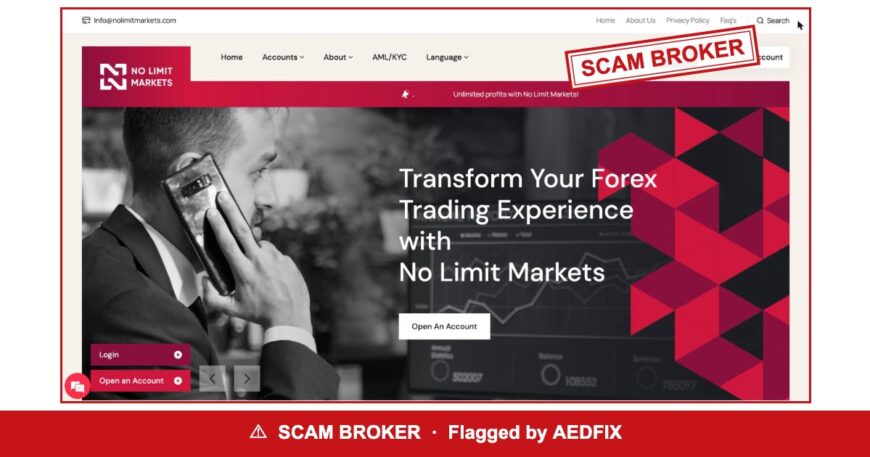No Limit Markets — flagged scam broker