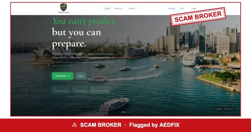 Orman & Co — flagged scam broker