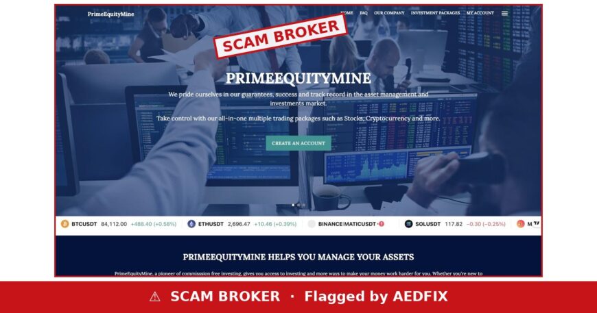PrimeEquityMine scam broker warning