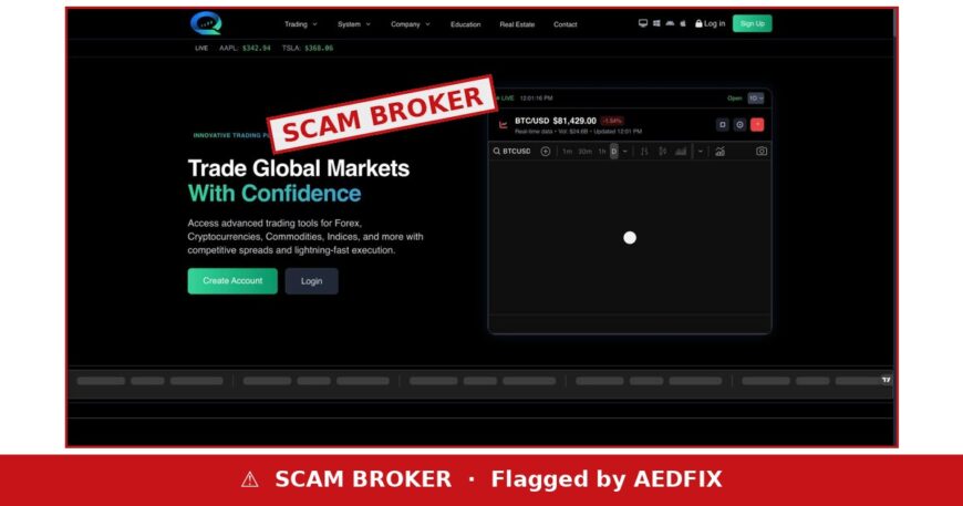 Quantum Trade Desk scam warning — AEDFIX