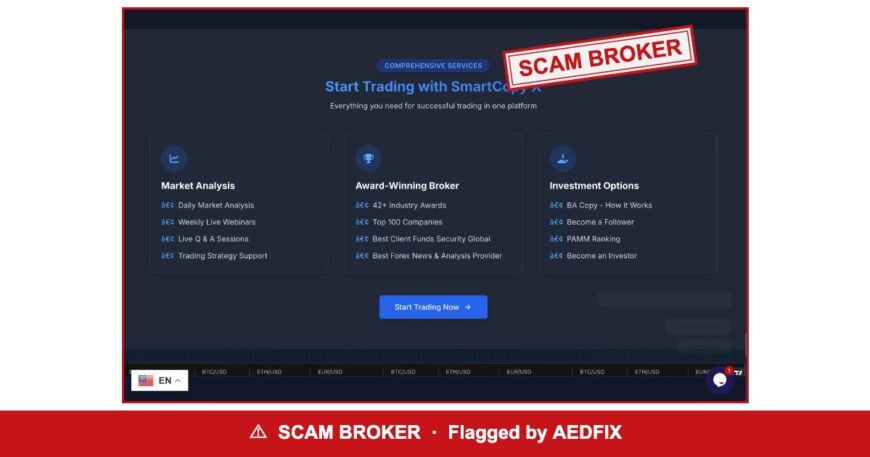 SmartCopy X — flagged scam broker