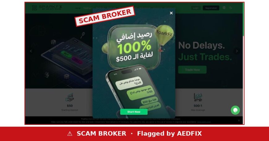 SparkFX scam broker warning