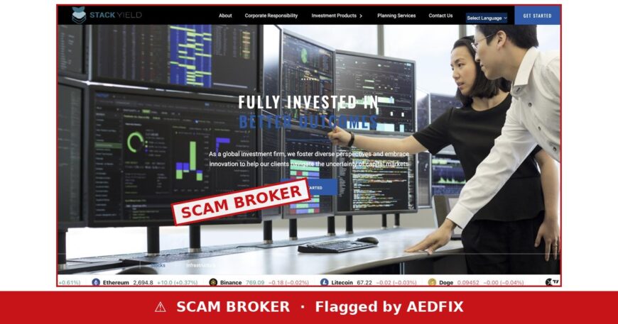 Stacked Yield scam broker warning