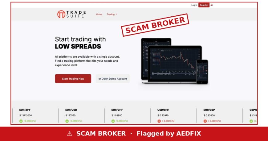 Trade Suit flagged as scam broker