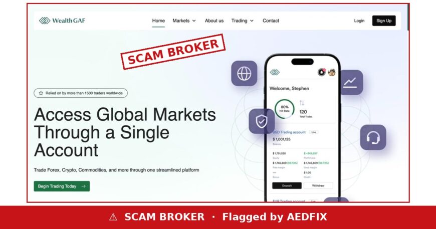 WealthGAF scam broker warning