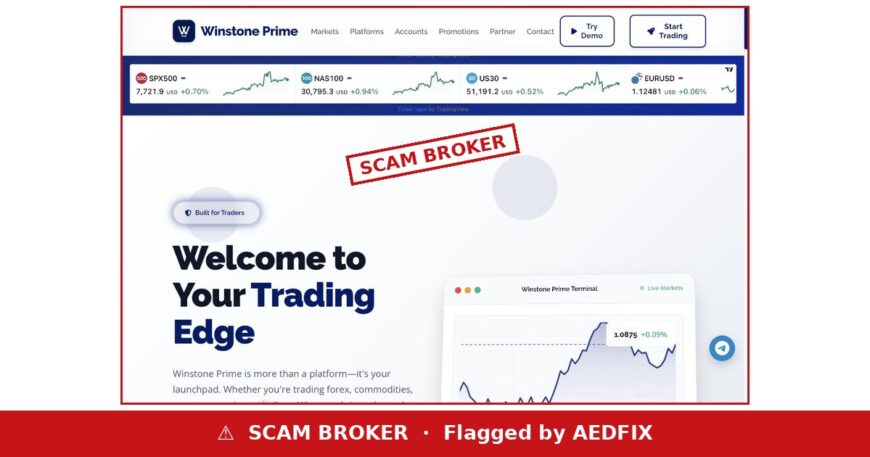 Winstone Prime scam broker warning