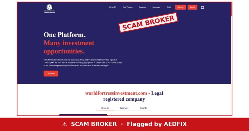 World Fortress Investment scam warning — AEDFIX